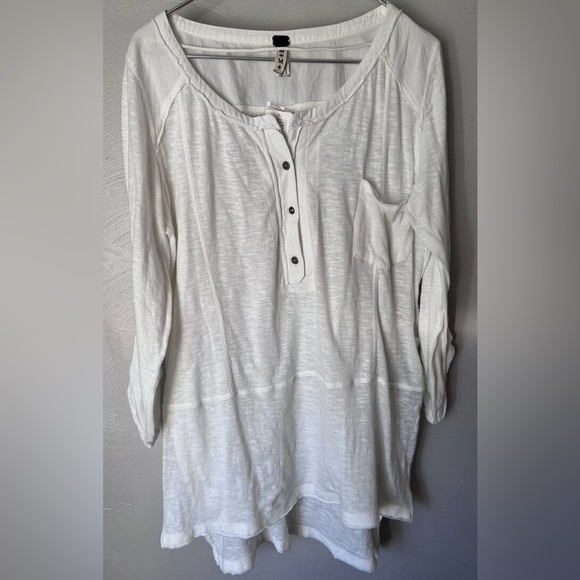 We The Free Women’s Stargazer 100% Cotton Henley 3/4 Sleeve Tunic Top Medium - Picture 3 of 11
